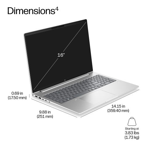 HP DK0S2UT laptop Copilot+ PC AMD Ryzen™ AI 5 16" Touchscreen WUXGA 16 GB DDR5-SDRAM 512 GB SSD Wi-Fi 6E (802.11ax) Windows 11 Pro Silver