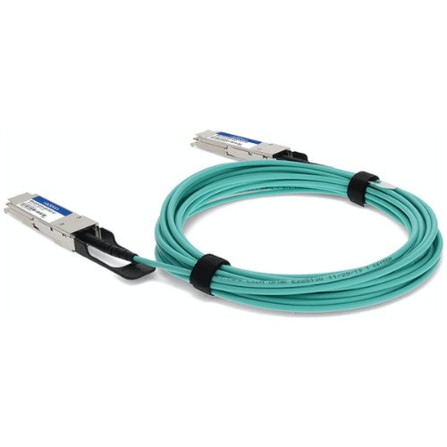 AddOn Networks 40G-QSFP-QSFP-AOC-0501-AO InfiniBand/fibre optic cable 196.9" (5 m) QSFP+ Green
