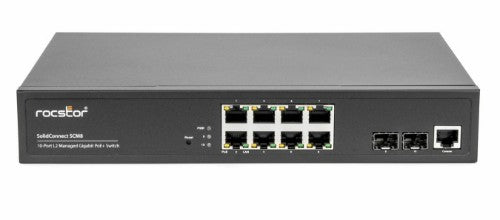 Rocstor SolidConnect SCM8 Managed L2 Gigabit Ethernet (10/100/1000) Power over Ethernet (PoE) Black
