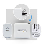 StarTech.com 102NW-WALL-CHARGER mobile device charger Universal White AC Fast charging Indoor