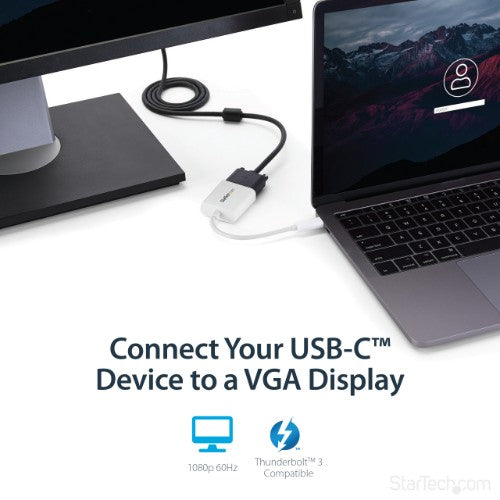 StarTech.com CDP2VGAW USB graphics adapter 1920 x 1200 pixels White