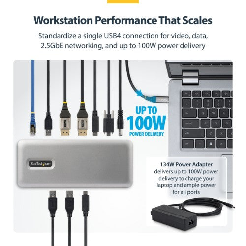 StarTech.com 208N-USB4-DOCK laptop dock/port replicator Wired Gray