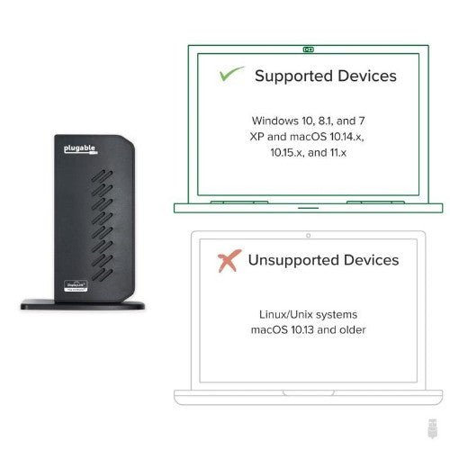 Plugable Technologies UD-3900Z laptop dock/port replicator Docking USB 3.2 Gen 1 (3.1 Gen 1) Type-C Black