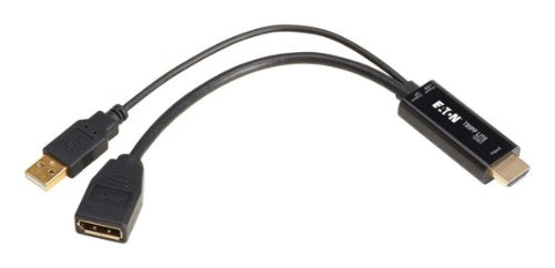 Tripp Lite P130-06N-DP-4K6 video cable adapter 10" (0.254 m) HDMI Type A (Standard) DisplayPort + USB Type-A Black