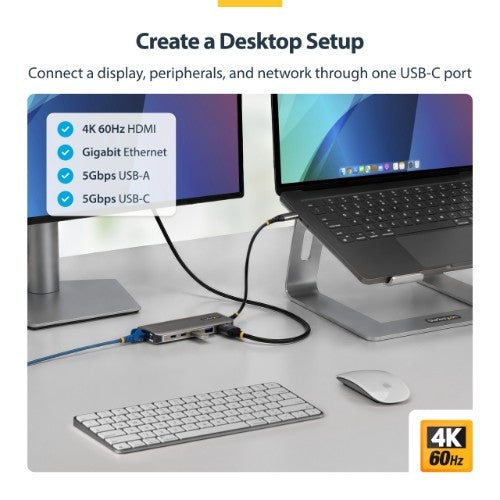StarTech.com 315B-USBC-MULTIPORT laptop dock/port replicator Wired USB 3.2 Gen 1 (3.1 Gen 1) Type-C Gray