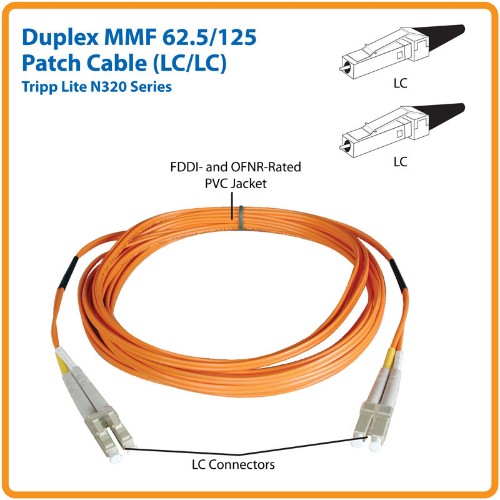 Tripp Lite N320-06M InfiniBand/fibre optic cable 236.2" (6 m) 2x LC OFNR Gray, Orange