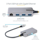 StarTech.com 5G3AGBB-USB-A-HUB laptop dock/port replicator Wired USB 3.2 Gen 1 (3.1 Gen 1) Type-A Gray