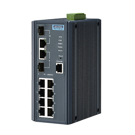 Advantech EKI-7710E-2C-AE network switch Managed Gigabit Ethernet (10/100/1000) Black