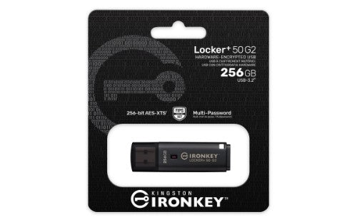 Kingston Technology IronKey 256GB Locker Plus 50 G2, FIPS 197, AES-256