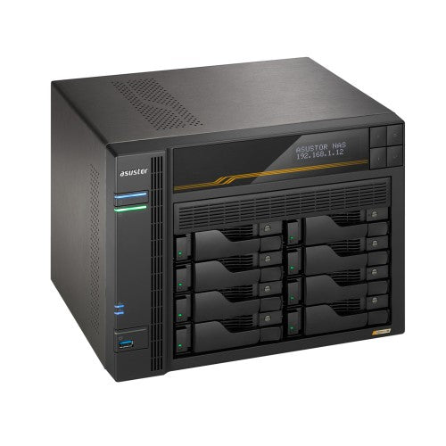 Asustor LOCKERSTOR 8 Gen3 NAS Desktop AMD Ryzen V3C14 16 GB DDR5 ADM Black