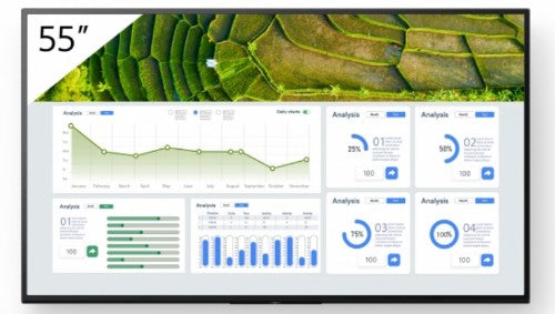 Sony FW-55BZ30L signage display Digital signage flat panel 55" LCD Wi-Fi 440 cd/m² 4K Ultra HD Black Android 24/7