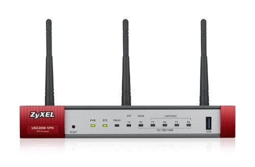 Zyxel USG20W-VPN-EU0101F wireless router Gigabit Ethernet Dual-band (2.4 GHz / 5 GHz) Gray, Red