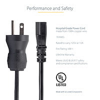 StarTech.com PXTMG10115 power cable Black 181.1" (4.6 m) NEMA 5-15P C13 coupler