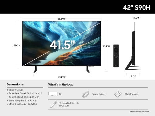 Samsung QN42S90HAEXZA TV 42" 4K Ultra HD Smart TV Wi-Fi Black