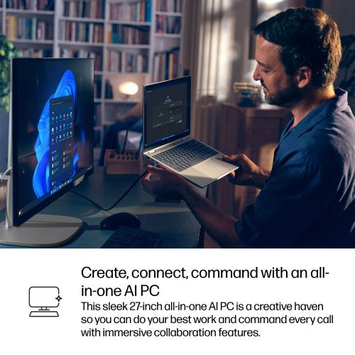 HP EliteStudio 8 G1i AI PC Wolf Pro Security Edition Intel Core Ultra 7 265 27" 2560 x 1440 pixels Touchscreen All-in-One PC 32 GB DDR5-SDRAM 1 TB SSD Windows 11 Pro Wi-Fi 7 (802.11be) Silver