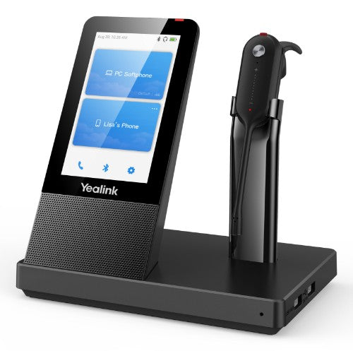 Yealink WH67 UC Headset Wireless Ear-hook, Head-band, Neck-band Office/Call center Bluetooth Charging stand Black