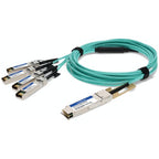 AddOn Networks AOC-Q-4S-100G-15M-AO InfiniBand/fibre optic cable 590.6" (15 m) QSFP28 4xSFP28 Aqua color, Silver