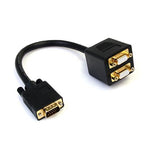 StarTech.com VGASPL1VV VGA cable 11.8" (0.3 m) VGA (D-Sub) 2 x VGA (D-Sub) Black