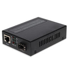 AddOn Networks 10/100Base-TX(RJ-45) to 100Base-FX(LC) MMF 1310nm 2km POE Media Converter network media converter 100 Mbit/s Multi-mode, Single-mode Black