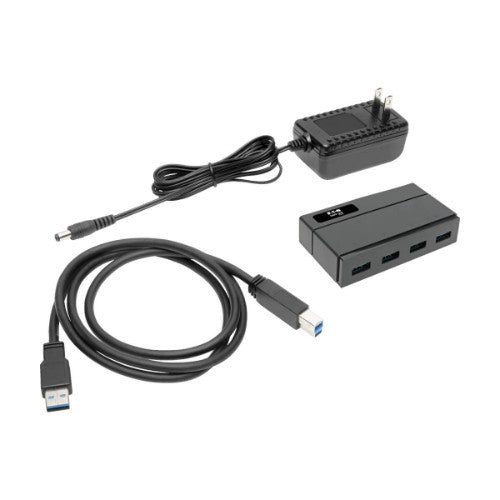 Tripp Lite U360-004-2F interface hub USB 3.2 Gen 1 (3.1 Gen 1) Type-B 5000 Mbit/s Black