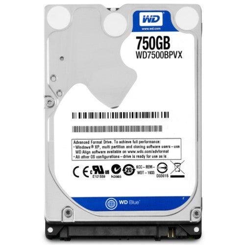 Western Digital Blue PC Mobile internal hard drive 750 GB 5400 RPM 8 MB 2.5" Serial ATA III
