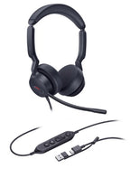 Yealink UH44 Dual Teams USB-C/A Headset Wired Head-band Office/Call center USB Type-C / USB Type-A Black