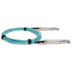 AddOn Networks AOC-D-D-400G-5M-AO InfiniBand/fibre optic cable 196.9" (5 m) QSFP-DD Aqua color
