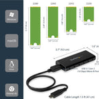 StarTech.com SM21BMU31C3 storage drive enclosure SSD enclosure Black, Silver M.2