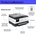 HP OfficeJet Pro 8135e Wireless All-in-One Color Printer, Instant Ink; Two-sided printing