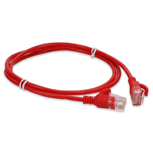AddOn Networks ADD-1FSLCAT6A-RD networking cable Red 11.8" (0.3 m) Cat6a U/UTP (UTP) Round