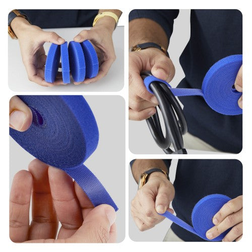 StarTech.com HKLP1505BL4PK cable organizer Universal Hook & loop cable tie Blue 4 pc(s)