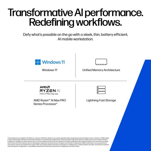 HP ZBook Ultra 14 G1a Wolf Pro Security Edition AMD Ryzen AI Max PRO 380 Mobile workstation 14" WUXGA 16 GB LPDDR5x-SDRAM 512 GB SSD Wi-Fi 7 (802.11be) Windows 11 Pro Silver