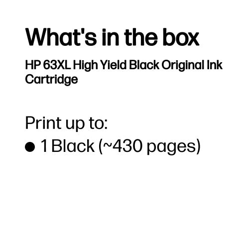 HP 63XL High Yield Black Original Ink Cartridge