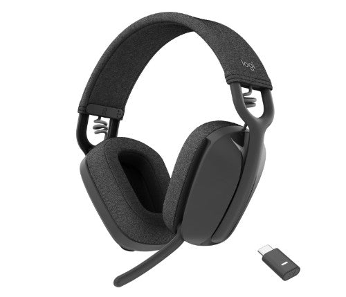 Logitech Zone Vibe Wireless - Teams Version with Receiver - Binaural Wireless Headset - Graphite