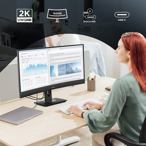 Viewsonic VG Series VG3456CA computer monitor 34" 3440 x 1440 pixels UltraWide Quad HD LED Black