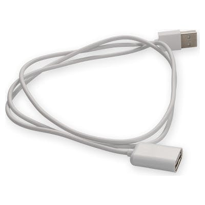 AddOn Networks USBEXTAB3MMFW USB cable USB 2.0 118.1" (3 m) USB A USB B White