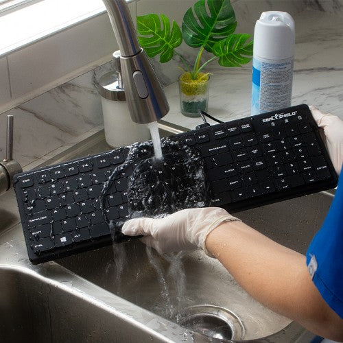Seal Shield Seal Silk Pro keyboard Industrial USB QWERTY US English Black