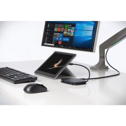 Kensington SD1610P USB-C Mini Mobile 4K Dock w/ Pass-Through Charging for Microsoft Surface Devices