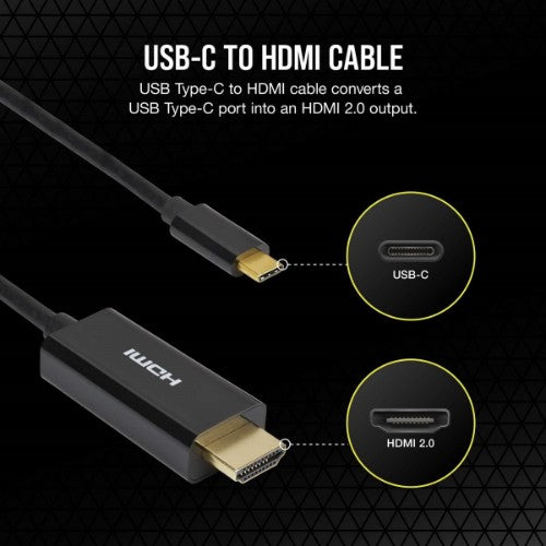 Corsair CU-9000004-WW video cable adapter 39.4" (1 m) USB Type-C HDMI Black