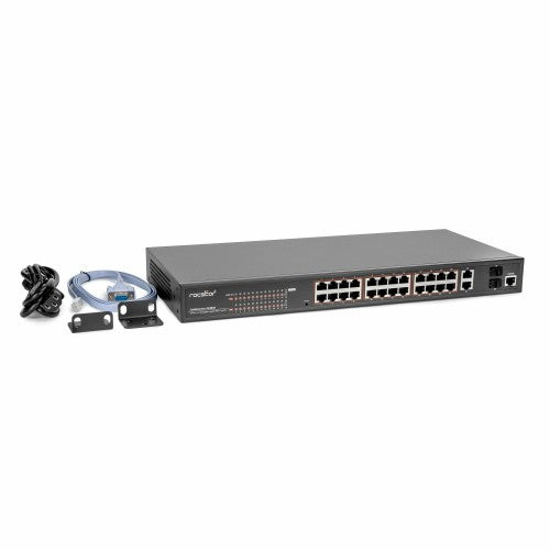 Rocstor SolidConnect SCM28 Managed L2 Gigabit Ethernet (10/100/1000) Power over Ethernet (PoE) Black