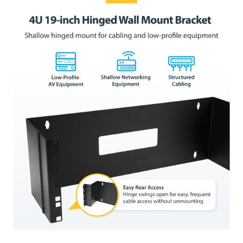 StarTech.com WALLMOUNTH4 rack cabinet 4U Wall mounted rack Black