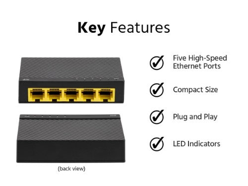 Monoprice 41712 network switch Unmanaged Gigabit Ethernet (10/100/1000)