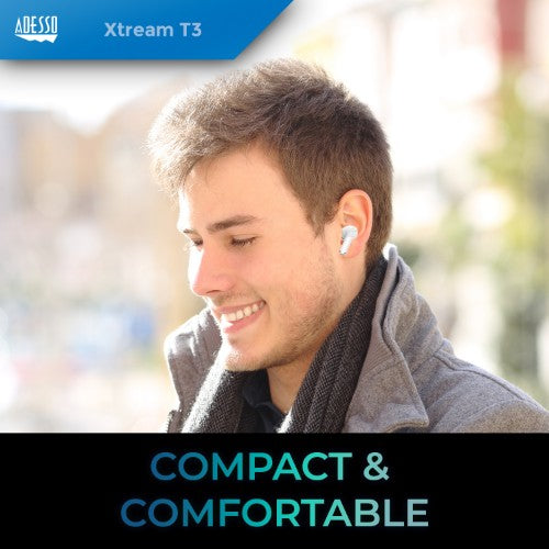 Adesso Xtream T3 Headset Wireless In-ear Calls/Music USB Type-C Bluetooth White