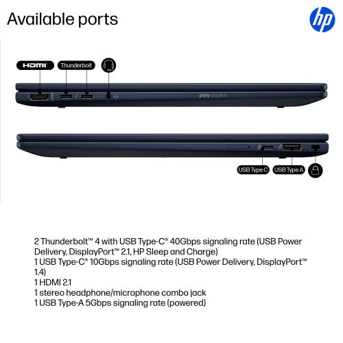 HP EliteBook X Flip G1i Next Gen AI PC Wolf Pro Security Edition Copilot+ PC Intel Core Ultra 7 266V Hybrid (2-in-1) 14" Touchscreen WUXGA 16 GB LPDDR5x-SDRAM 512 GB SSD Wi-Fi 7 (802.11be) Windows 11 Pro Blue