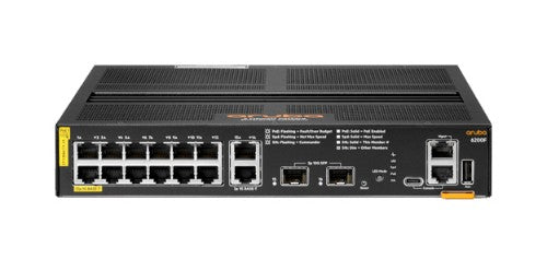 HPE Aruba Networking 6200F 12G Class4 PoE 2G/2SFP+ 139W TAA Managed L3 Gigabit Ethernet (10/100/1000) Power over Ethernet (PoE) 1U