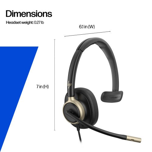 HP Poly Mission 815 Monaural USB Wired Headset (Bulk)