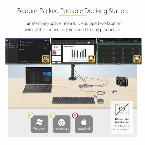 StarTech.com 154B-USBC-MULTIPORT laptop dock/port replicator Wired USB 3.2 Gen 1 (3.1 Gen 1) Type-C Gray