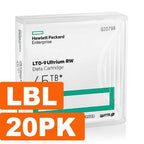 HPE LTO-9 Ultrium 45TB RW Non Custom Labeled 20 Data Cartridges with Cases