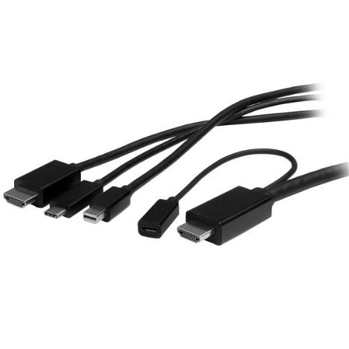 StarTech.com CMDPHD2HD video cable adapter 78.7" (2 m) HDMI HDMI + Mini DisplayPort + USB Type-C Black