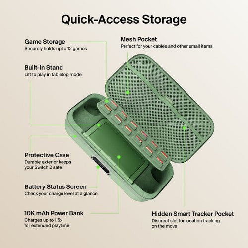 Belkin ENA003FQSE portable game console case Hardshell case Nintendo Green